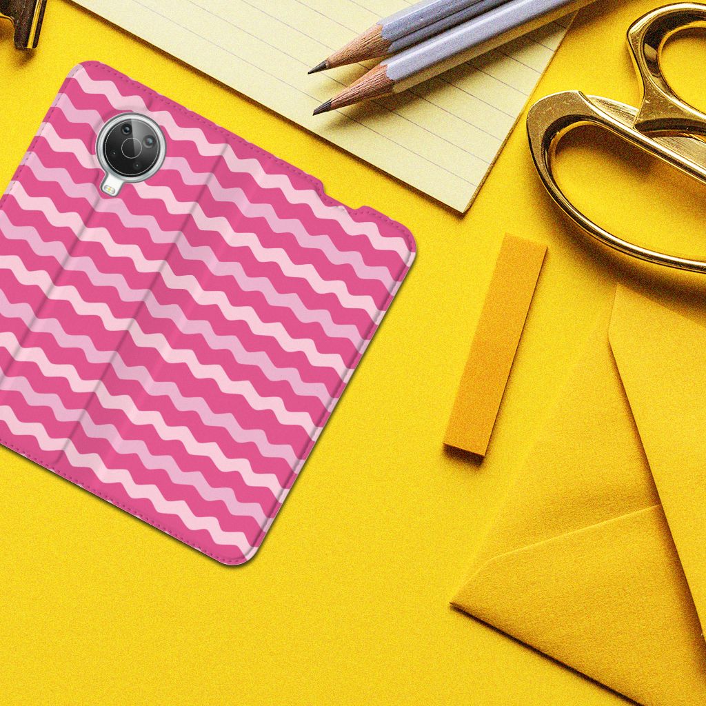 Nokia G10 | G20 Hoesje met Magneet Waves Pink - B2C Telecom