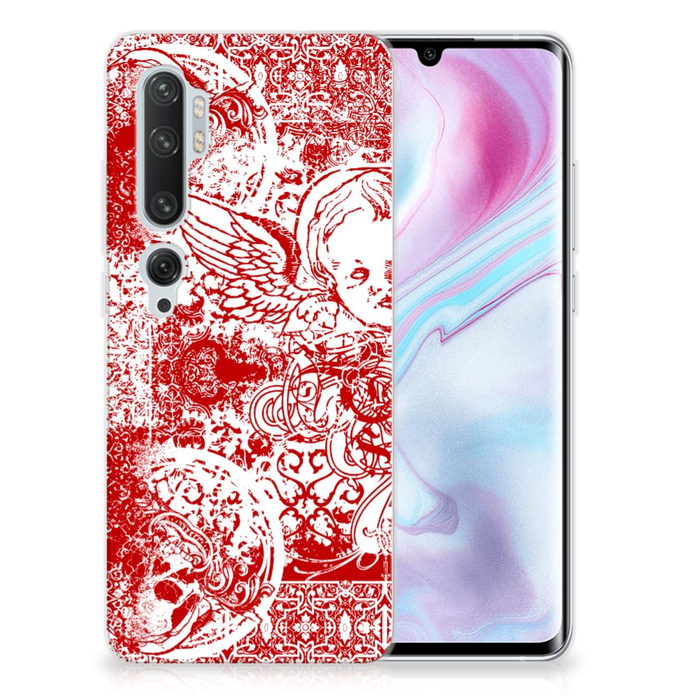 Silicone Back Case Xiaomi Mi Note 10 Pro Angel Skull Rood B2C Telecom