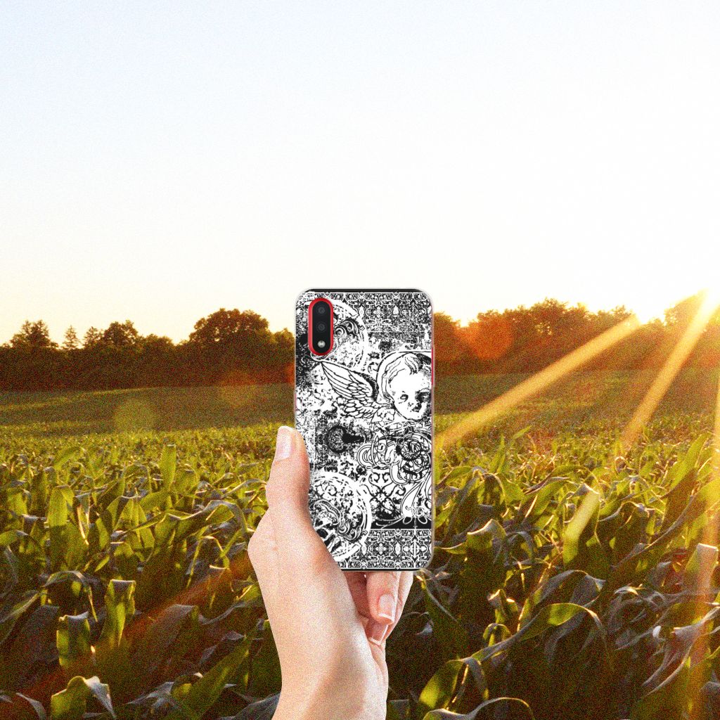 Silicone Back Case Samsung Galaxy A01 Skulls Angel B2C Telecom