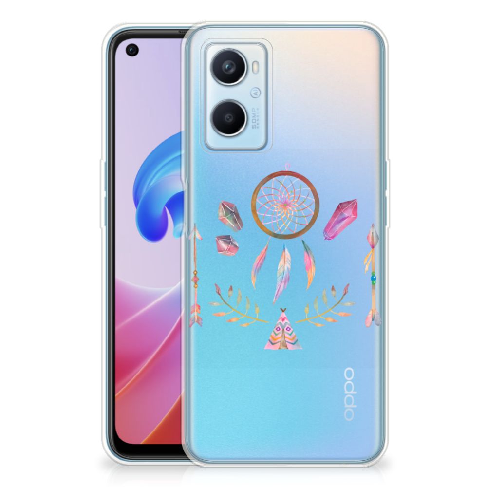 OPPO A96 | OPPO A76 Telefoonhoesje met Naam Boho Dreamcatcher B2C Telecom