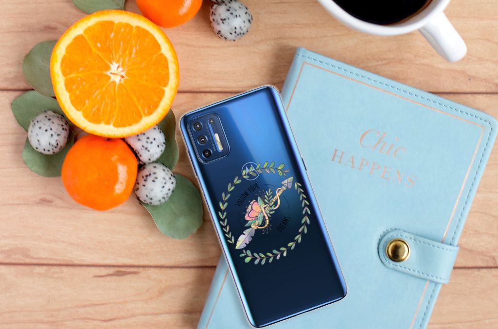 Motorola Moto G9 Plus Telefoonhoesje met Naam Boho Dreams B2C Telecom