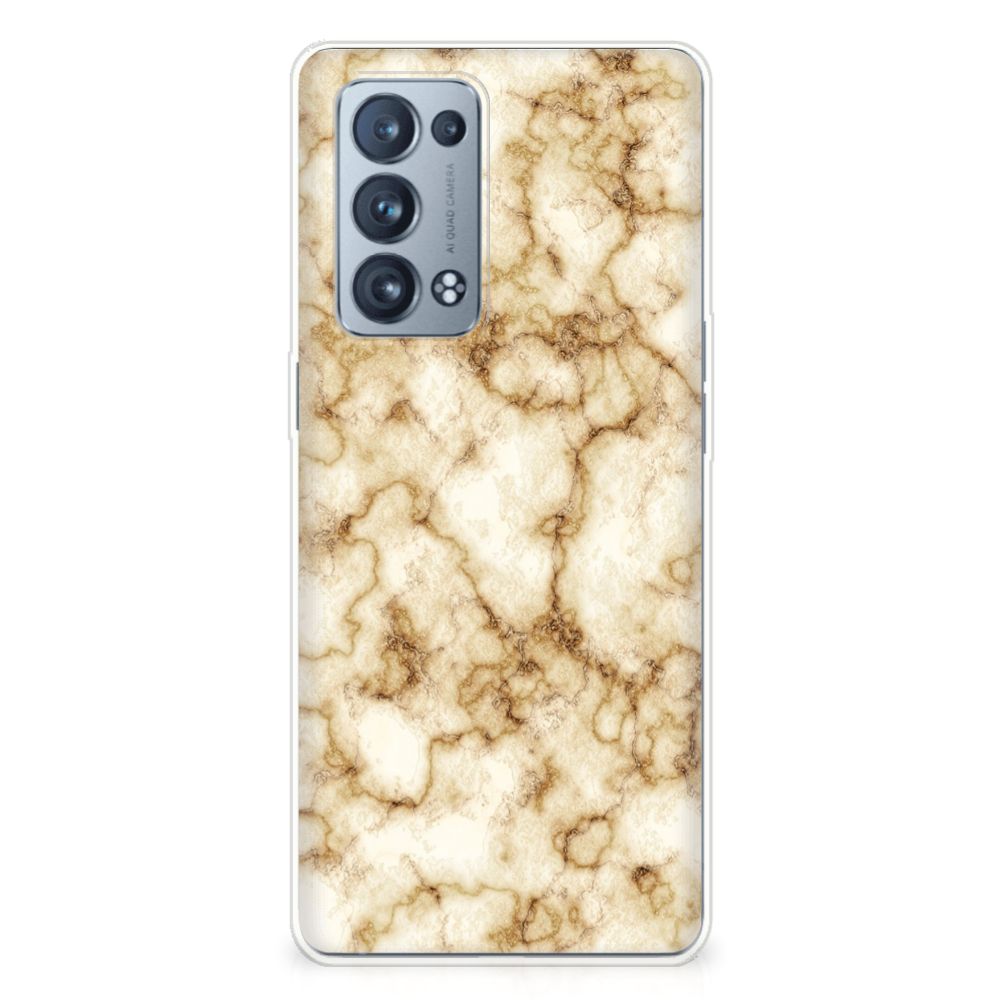 OPPO Reno 6 Pro Plus 5G TPU Siliconen Hoesje Marmer Goud