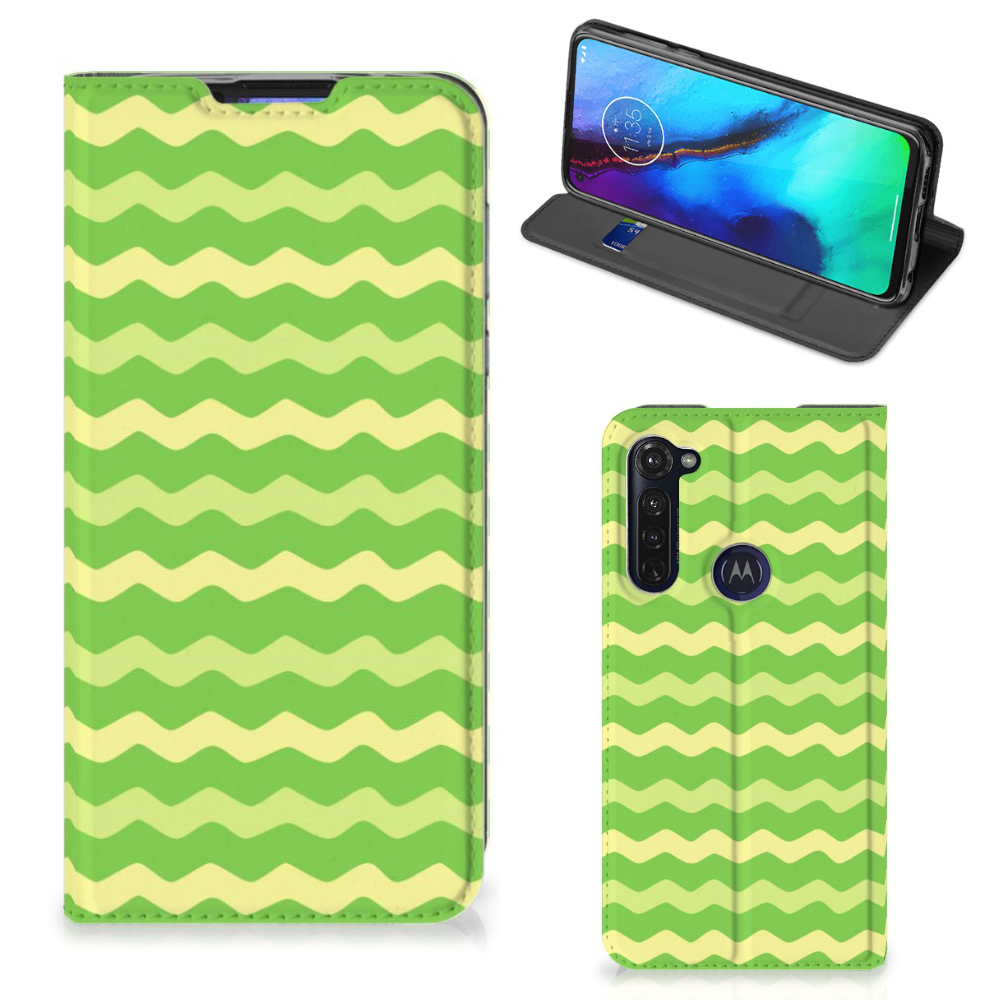 Motorola Moto G Pro Hoesje met Magneet Waves Green - B2C Telecom