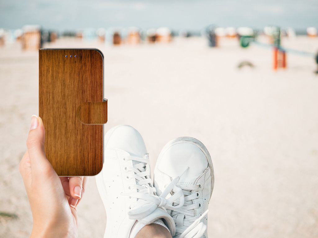 Samsung Galaxy S10e Book Style Case Donker Hout