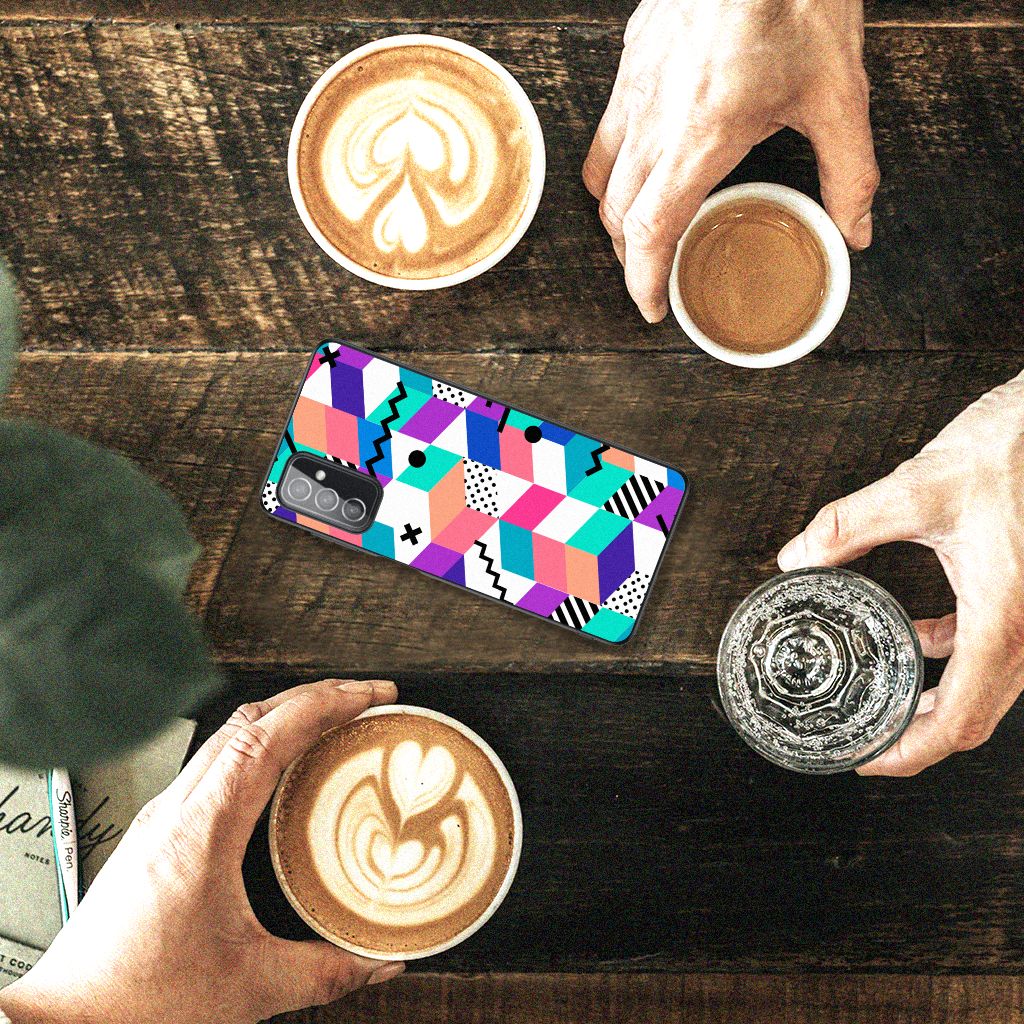 Samsung Galaxy M52 Backcover Blokken Kleurrijk B2C Telecom
