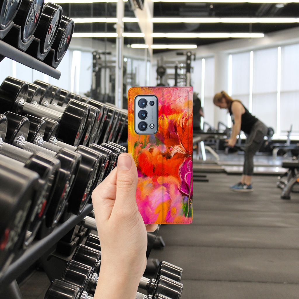 Bookcase OPPO Reno 6 Pro Plus 5G Tulips - B2C Telecom