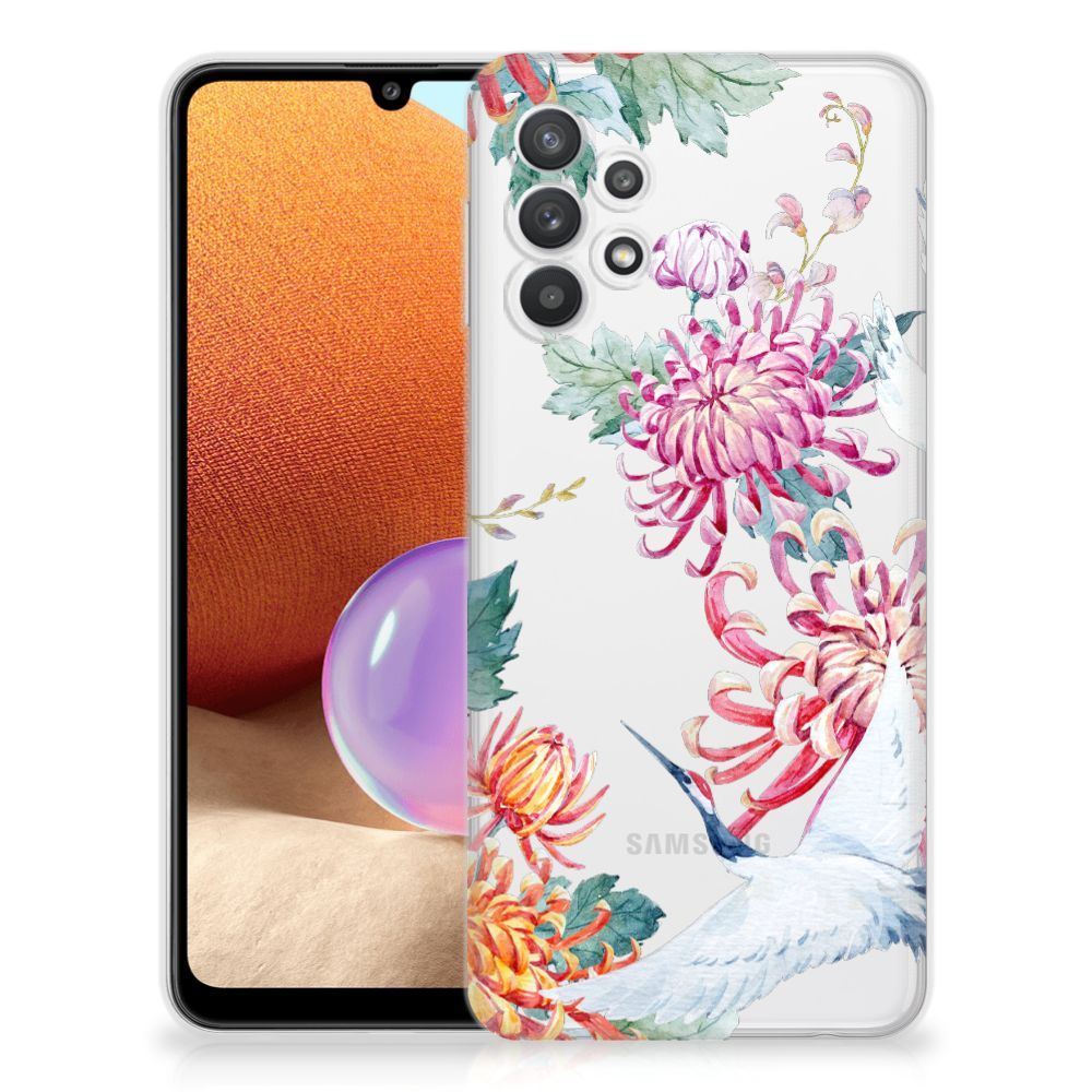 Samsung Galaxy A32 4G | A32 5G Enterprise Editie TPU Hoesje Bird Flowers