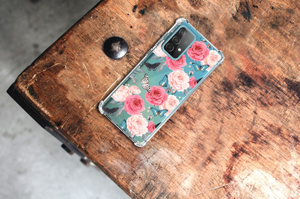 Samsung Galaxy A52 4G/5G Case Butterfly Roses - B2C Telecom