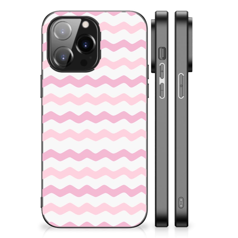 iPhone 14 Pro Max Back Case Waves Roze