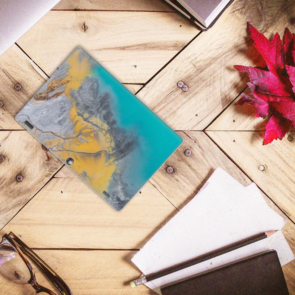 Lenovo Tab 10 | Tab 2 A10-30 Tablet Back Cover Marble Blue Gold - B2C Telecom