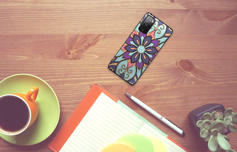 Samsung Galaxy S20 FE Bloemen Hoesje Purple Flower B2C Telecom