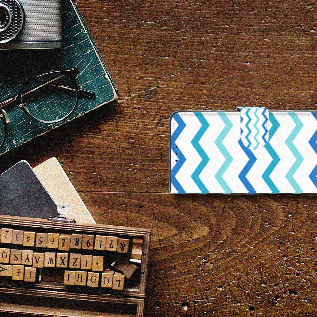 Honor 20 Telefoon Hoesje Zigzag Blauw