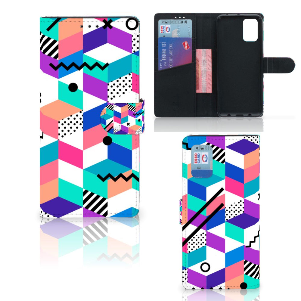 Samsung Galaxy A02s | M02s Book Case Blokken Kleurrijk