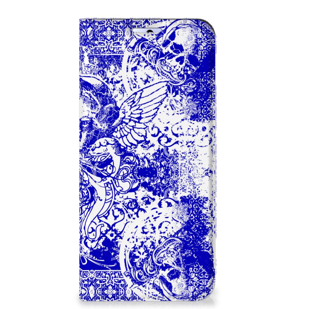 Mobiel BookCase Motorola Moto G31 | G41 Angel Skull Blauw - B2C Telecom