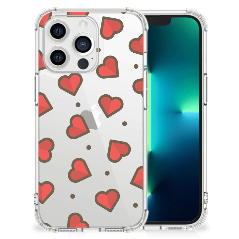 Apple iPhone 13 Pro Doorzichtige Silicone Hoesje Hearts B2C Telecom