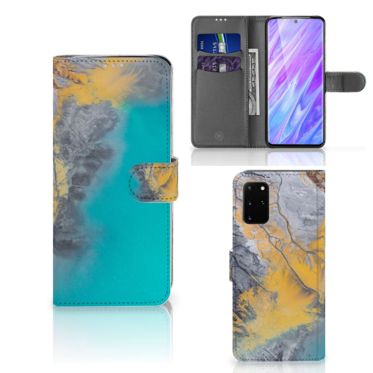 Samsung Galaxy S20 Plus Bookcase Marble Blue Gold