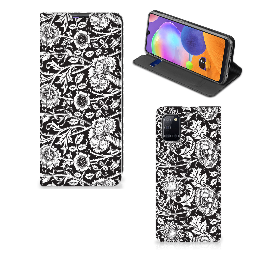 Samsung Galaxy A31 Smart Cover Black Flowers - B2C Telecom