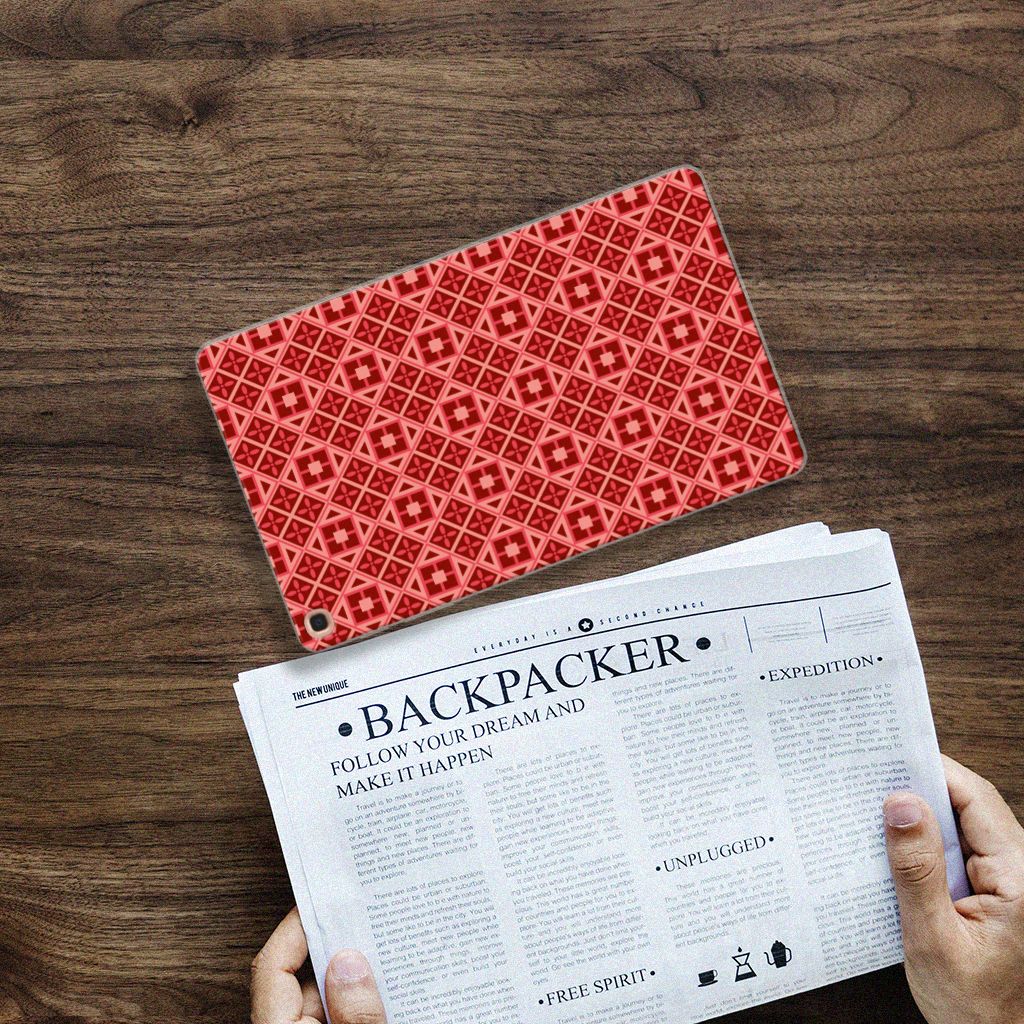 Samsung Galaxy Tab A 10.1 (2019) Hippe Hoes Batik Rood