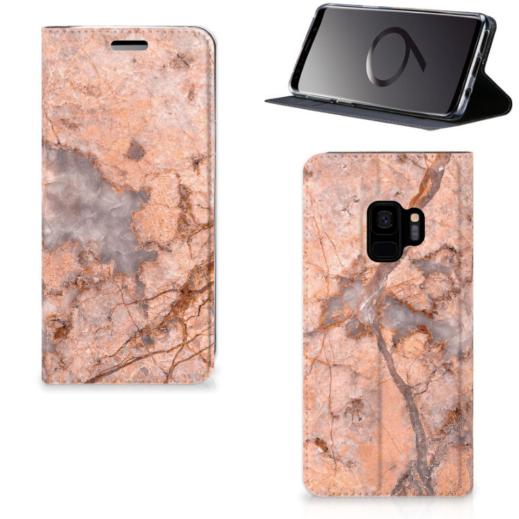 Samsung Galaxy S9 Standcase Marmer Oranje