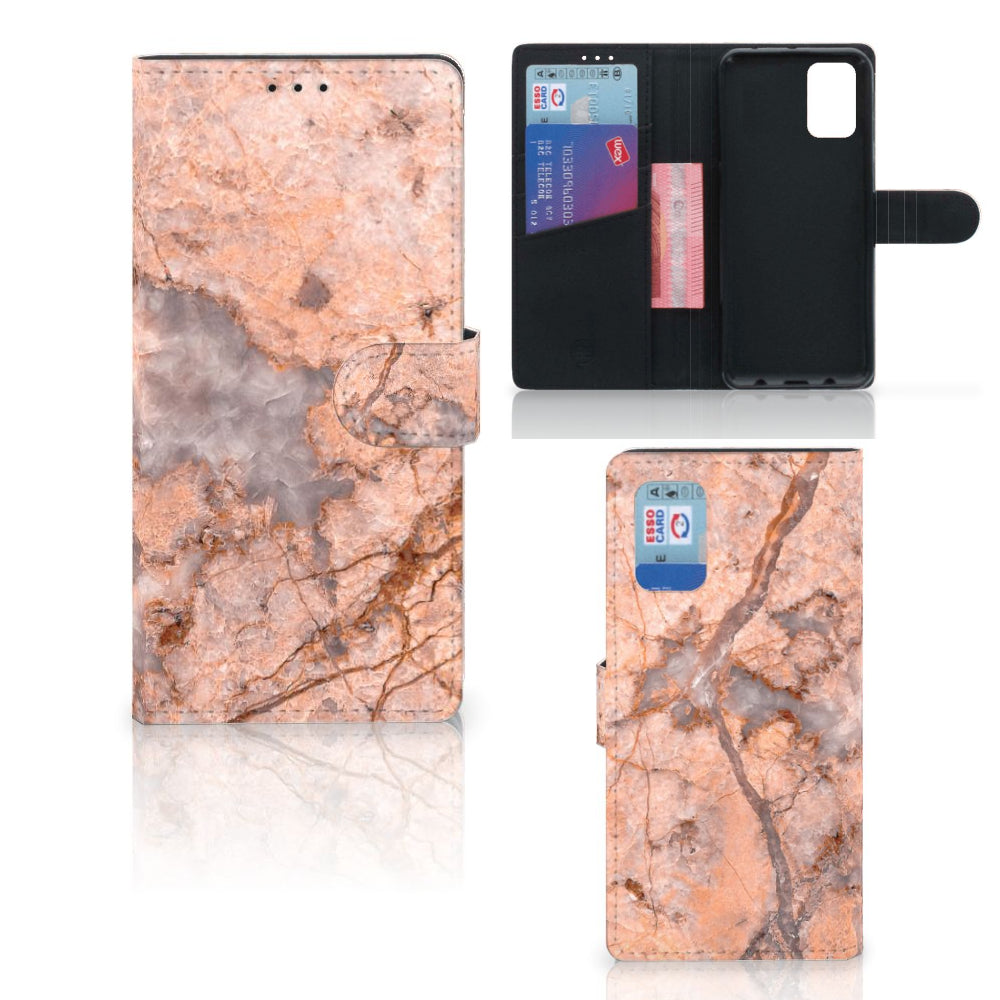 Samsung Galaxy A02s | M02s Bookcase Marmer Oranje