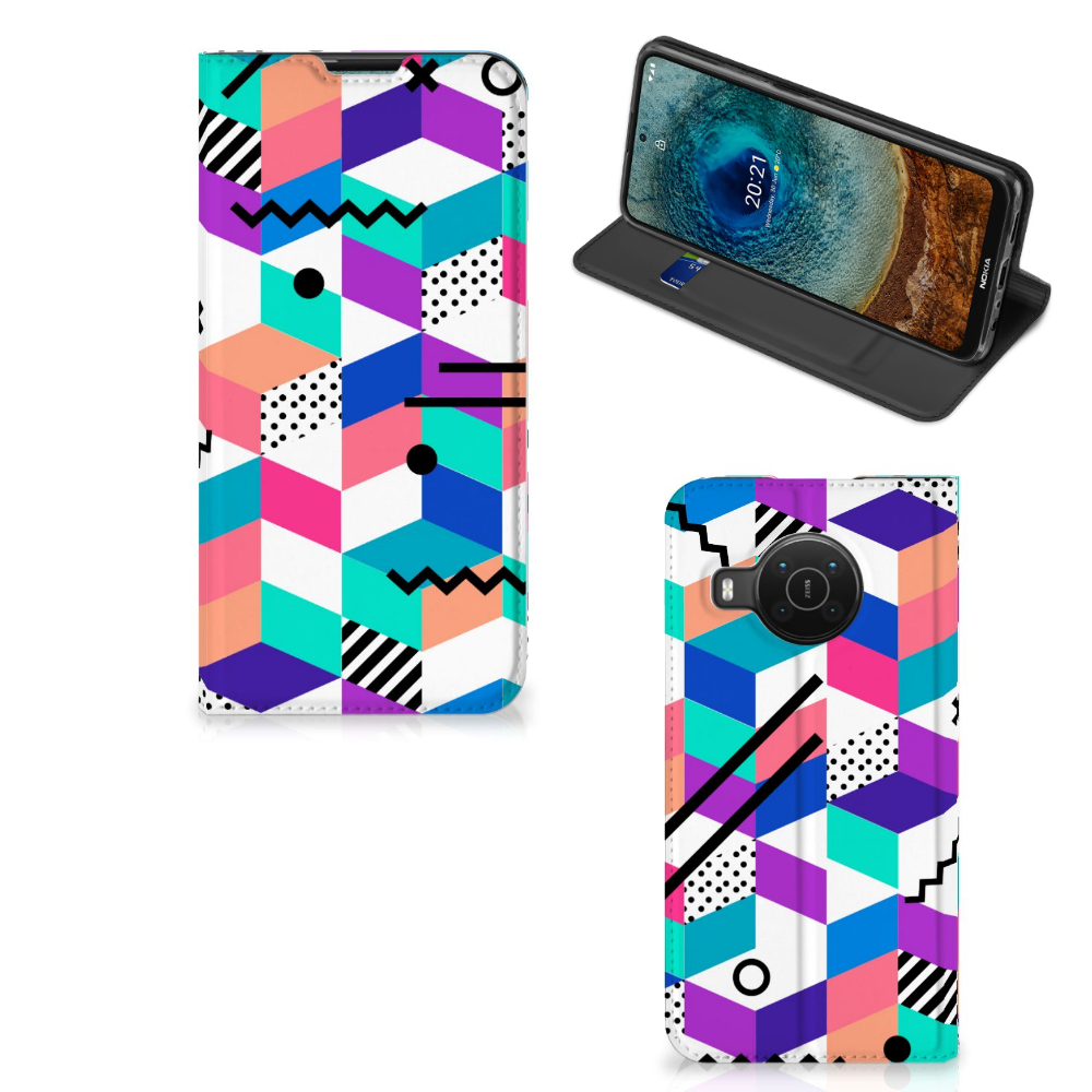Nokia X20 | X10 Stand Case Blokken Kleurrijk - B2C Telecom