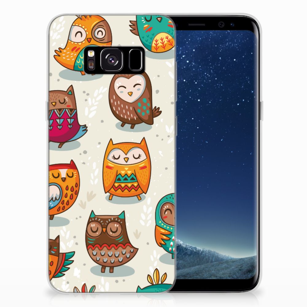 Samsung Galaxy S8 TPU Hoesje Vrolijke Uilen