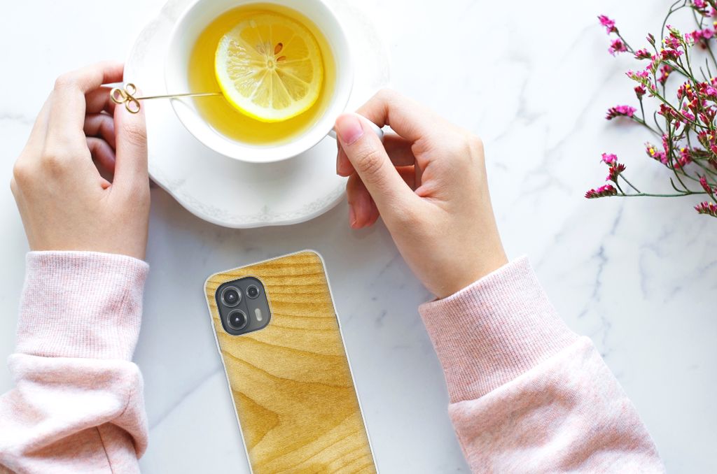 Motorola Edge 20 Lite Bumper Hoesje Licht Hout B2C Telecom