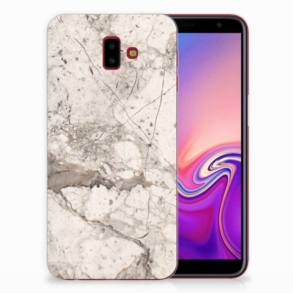 Samsung Galaxy J6 Plus (2018) TPU Siliconen Hoesje Marmer Beige