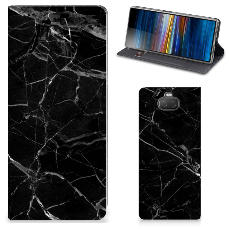 Sony Xperia 10 Standcase Marmer Zwart - Origineel Cadeau Vader
