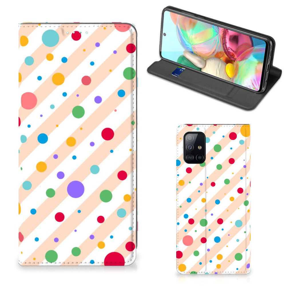 Samsung Galaxy A71 Hoesje met Magneet Dots