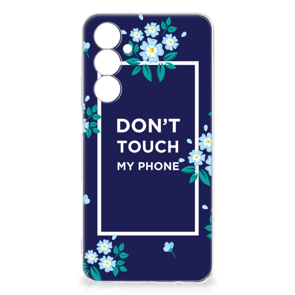 Samsung Galaxy A54 5G Silicone-hoesje Flowers Blue DTMP