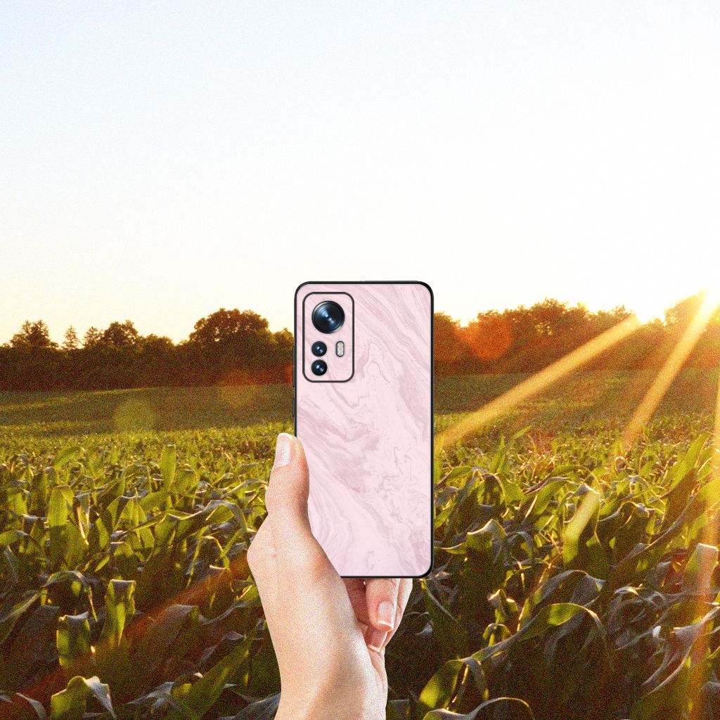Xiaomi 12 | 12X Marmeren Print Telefoonhoesje Marble Pink - Origineel Cadeau Vriendin B2C Telecom