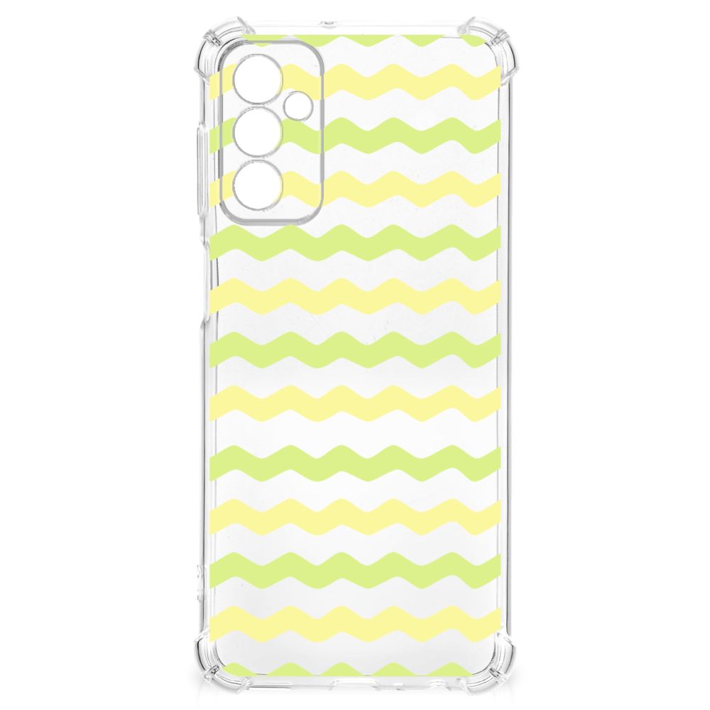Samsung Galaxy M13 4G | M23 Doorzichtige Silicone Hoesje Waves Yellow B2C Telecom