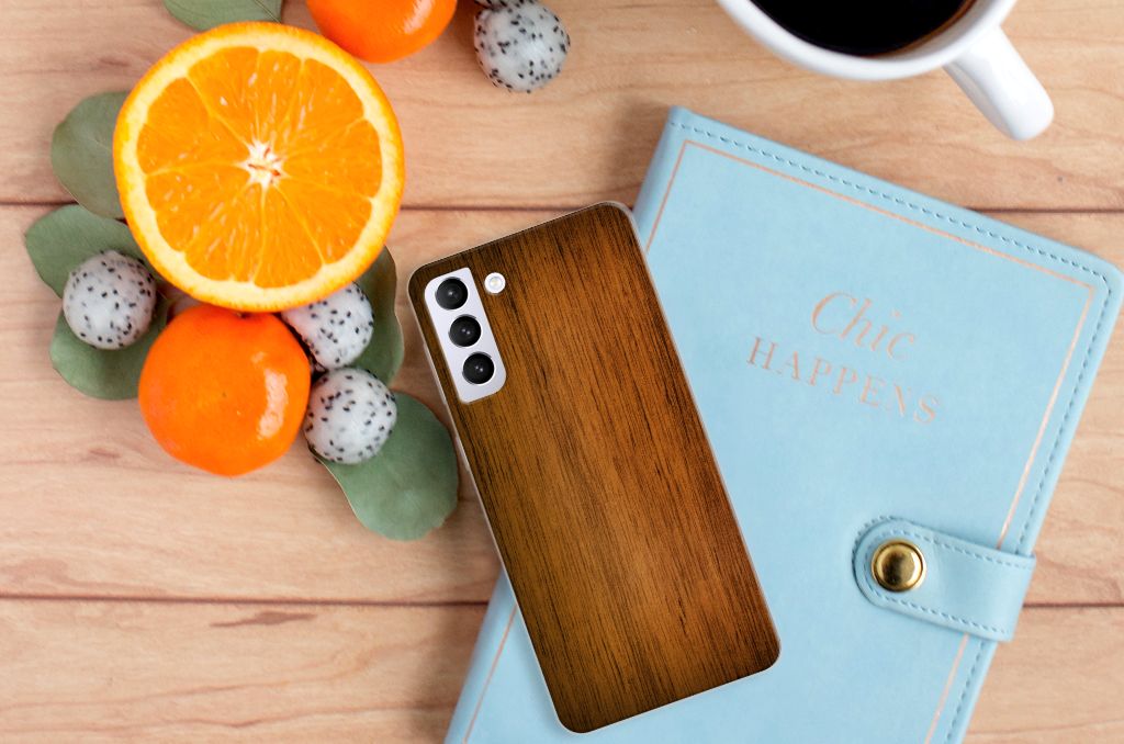Samsung Galaxy S21 Plus Bumper Hoesje Donker Hout B2C Telecom