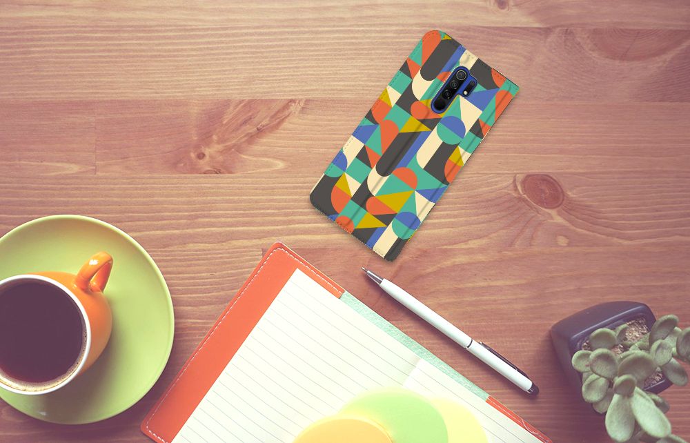Xiaomi Redmi 9 Hoesje met Magneet Funky Retro - B2C Telecom