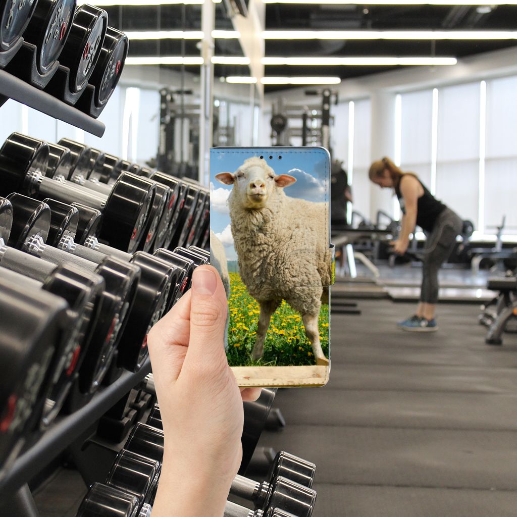 Alcatel 1S (2021) Telefoonhoesje met Pasjes Schaap en Lammetje