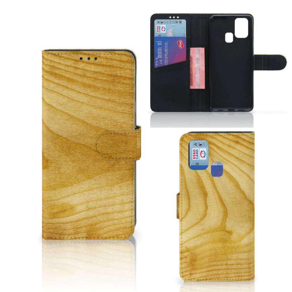 Samsung Galaxy M31 Book Style Case Licht Hout