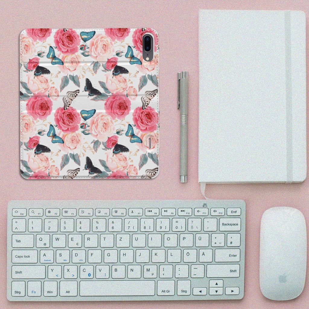 Apple iPhone 7 Plus | 8 Plus Smart Cover Butterfly Roses