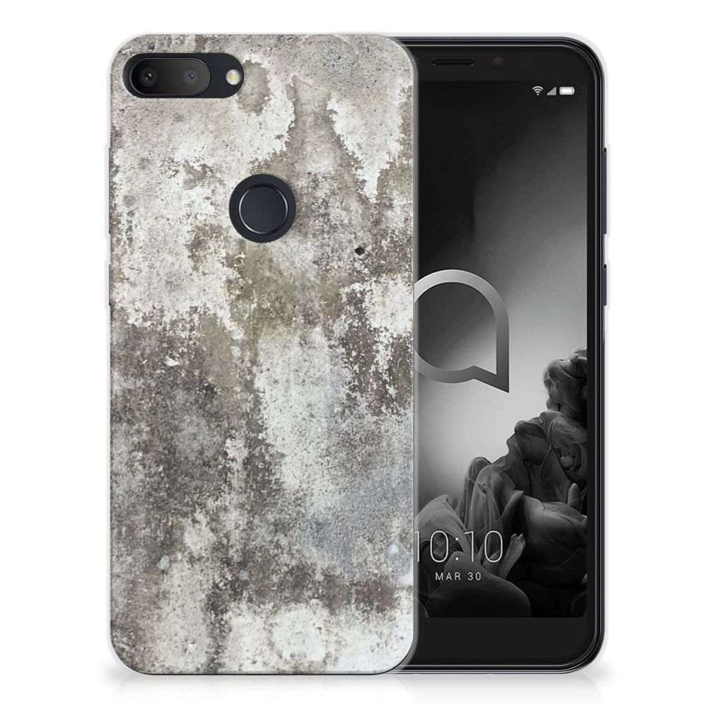 Alcatel 1S (2019) TPU Siliconen Hoesje Beton Print