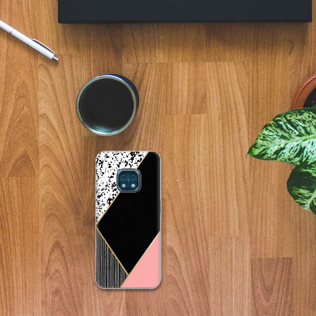 Nokia XR20 TPU Hoesje Zwart Roze Vormen B2C Telecom