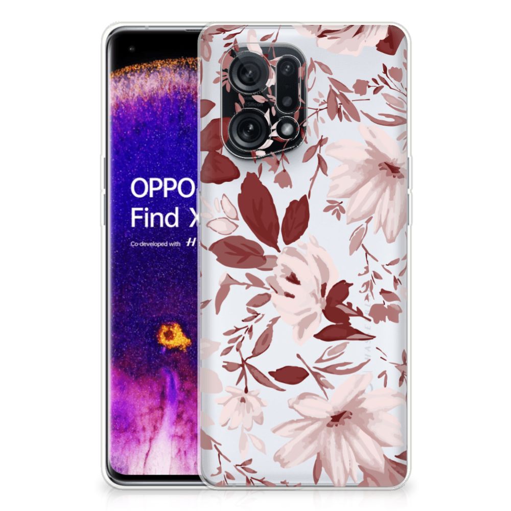 Hoesje maken OPPO Find X5 Watercolor Flowers B2C Telecom