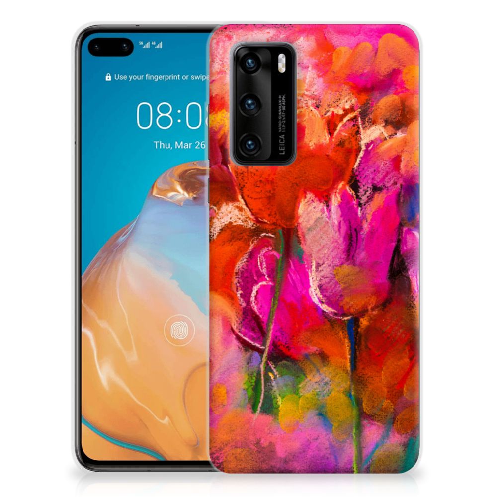 Hoesje maken Huawei P40 Tulips B2C Telecom