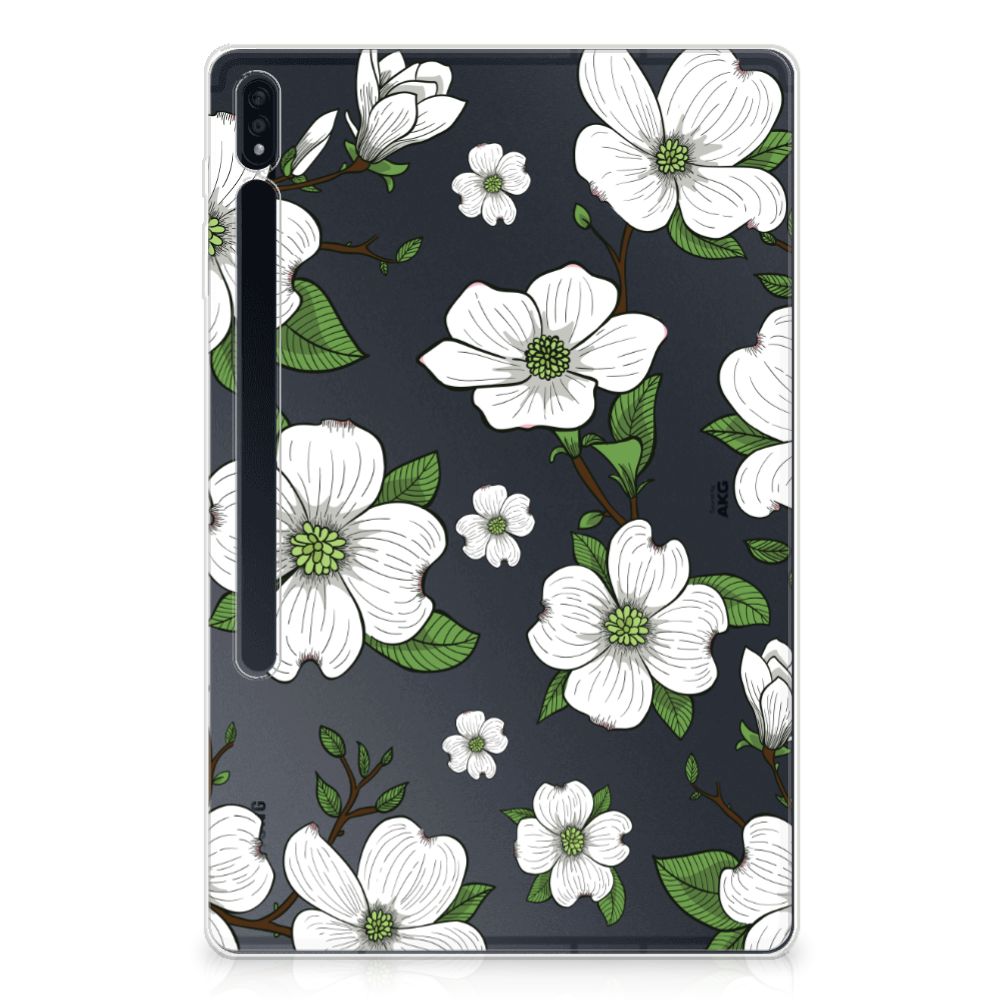 Samsung Galaxy Tab S7 Plus | S8 Plus Siliconen Hoesje Dogwood Flowers