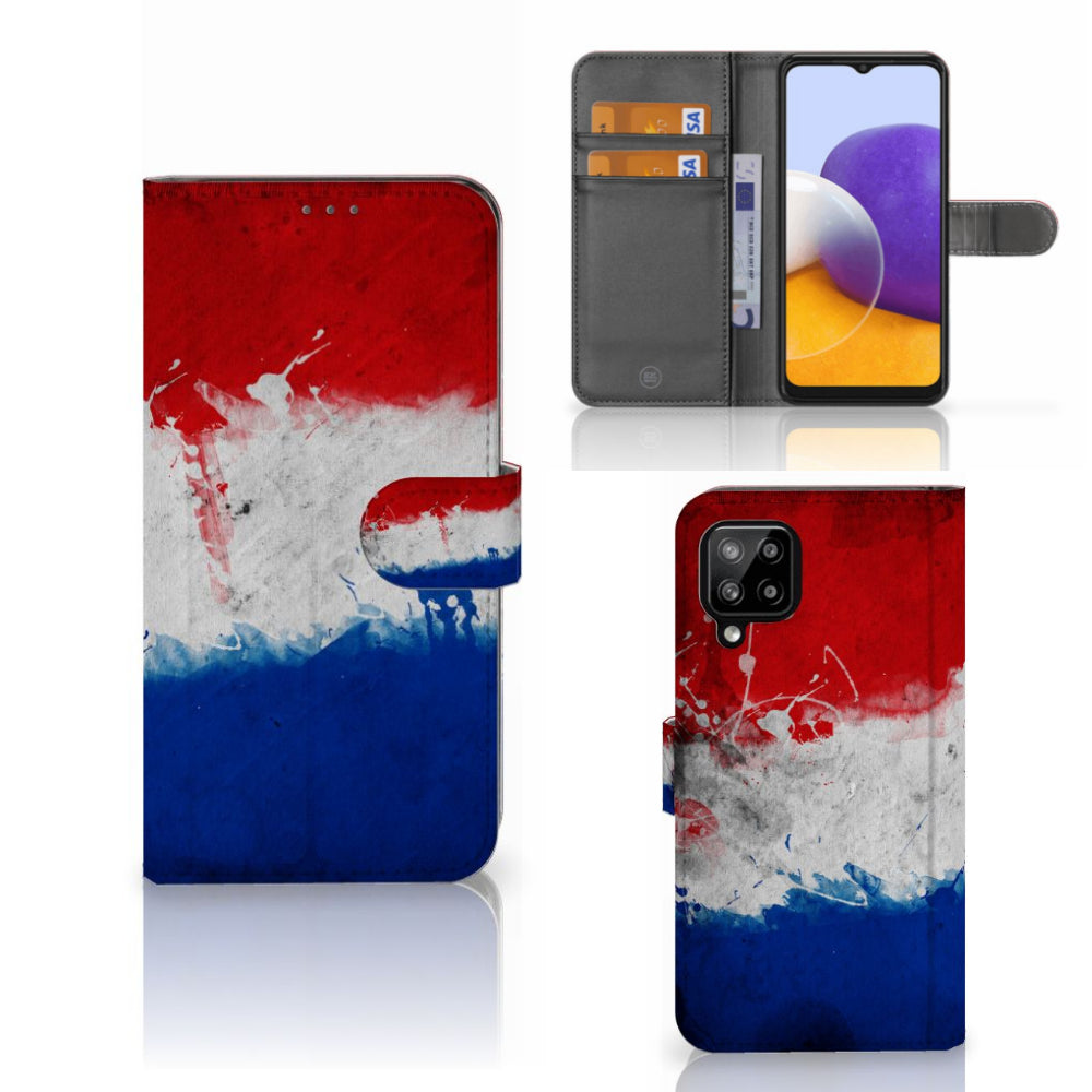 Samsung Galaxy A22 4G | M22 Bookstyle Case Nederland met Nederlandse vlag design