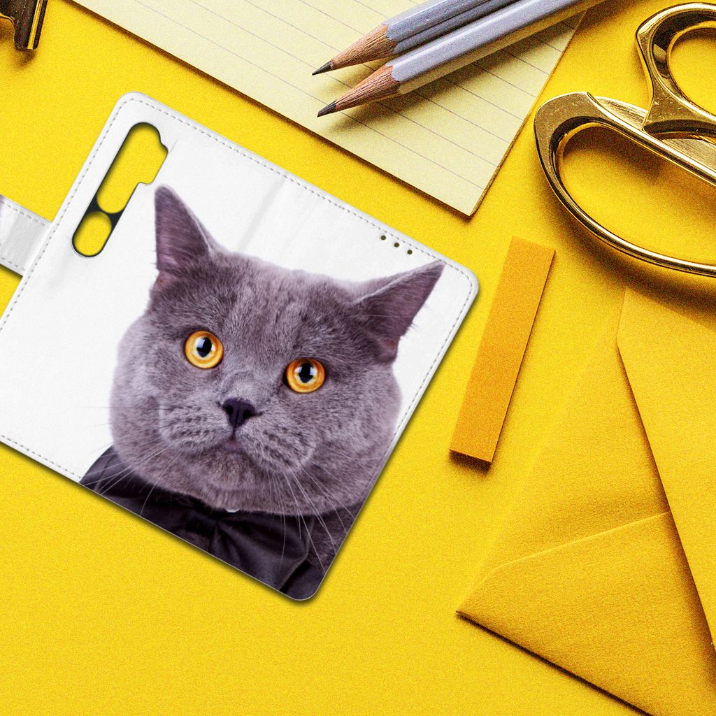 Xiaomi Mi Note 10 Pro Telefoonhoesje met Pasjes Kat