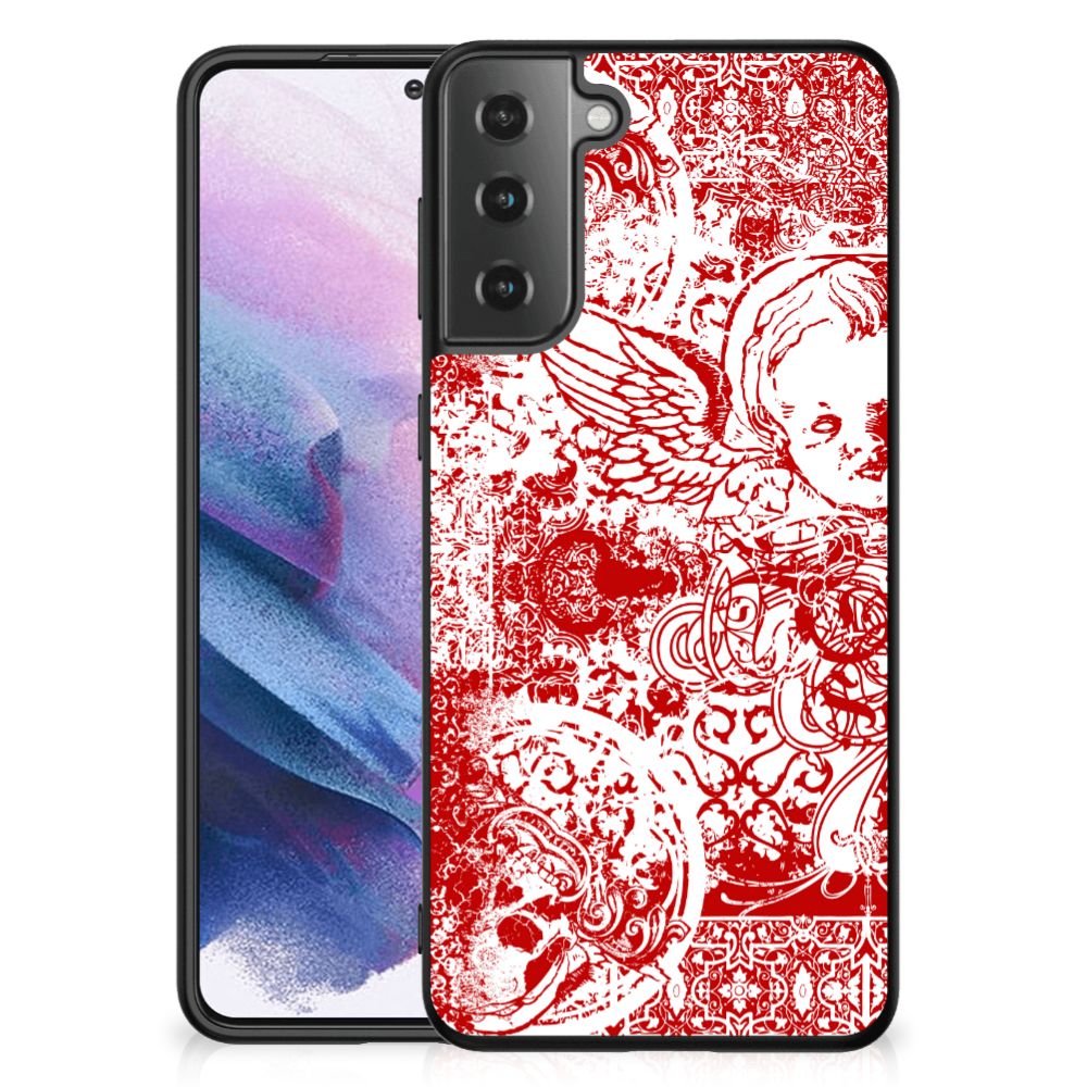 Telefoonhoesje Samsung Galaxy S21 Plus Angel Skull Rood