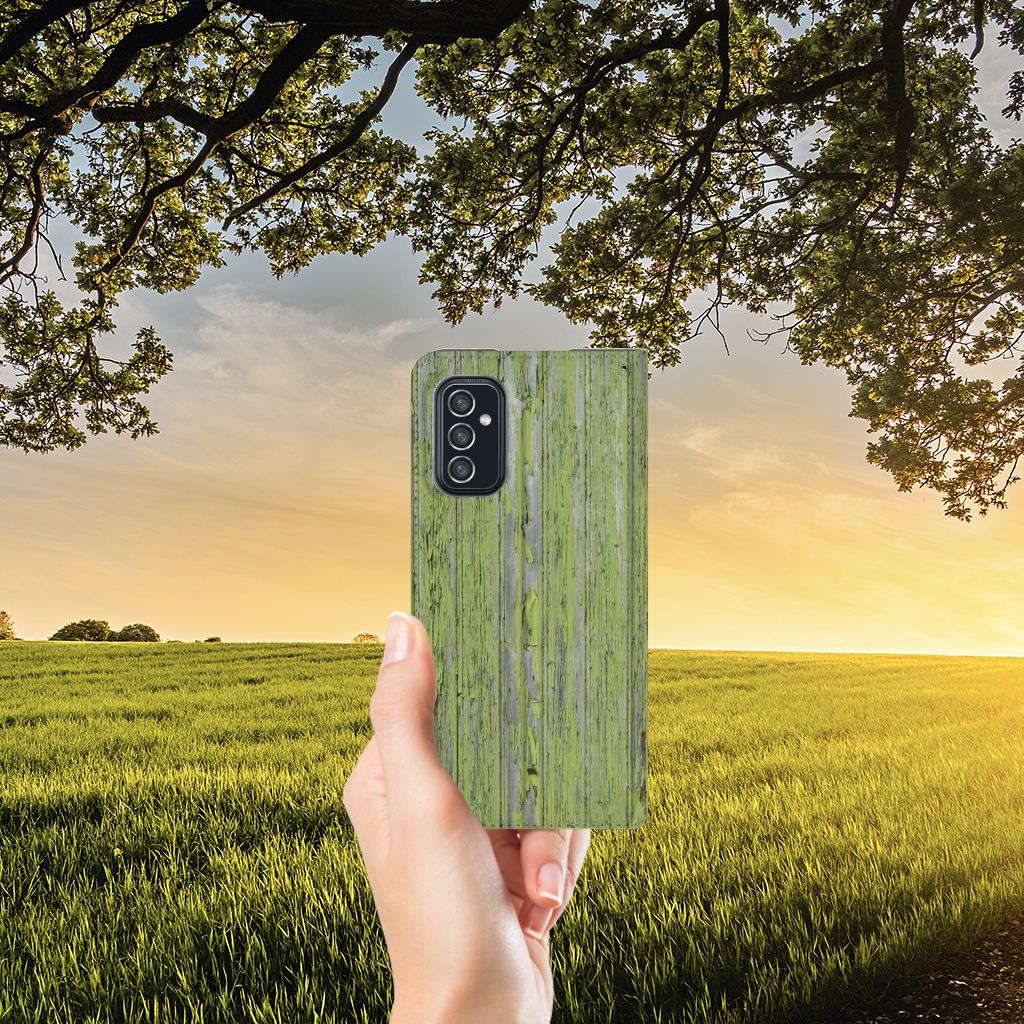 Samsung Galaxy M52 Book Wallet Case Green Wood - B2C Telecom