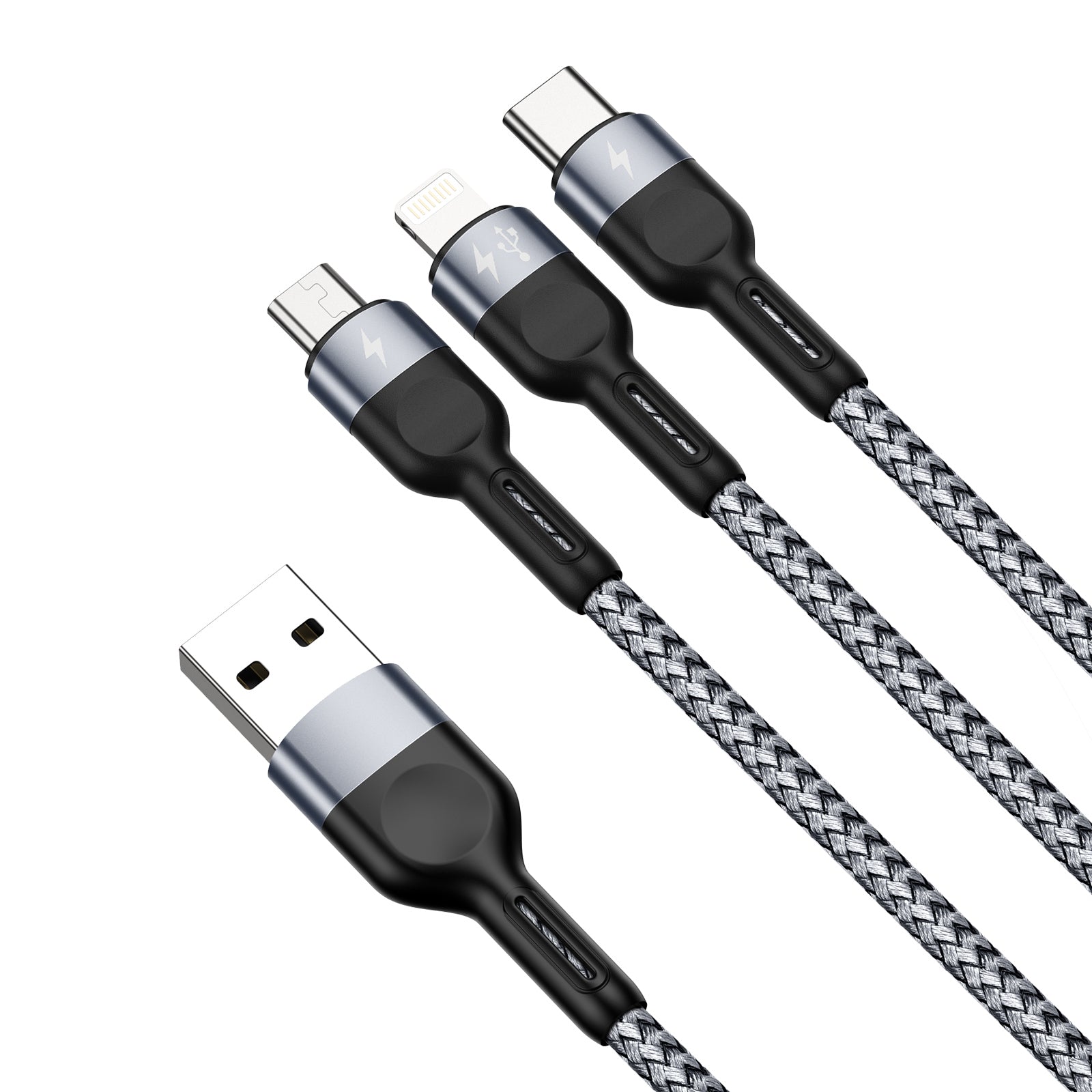3-in-1 Kabel met Micro USB, Lightning en USB-C