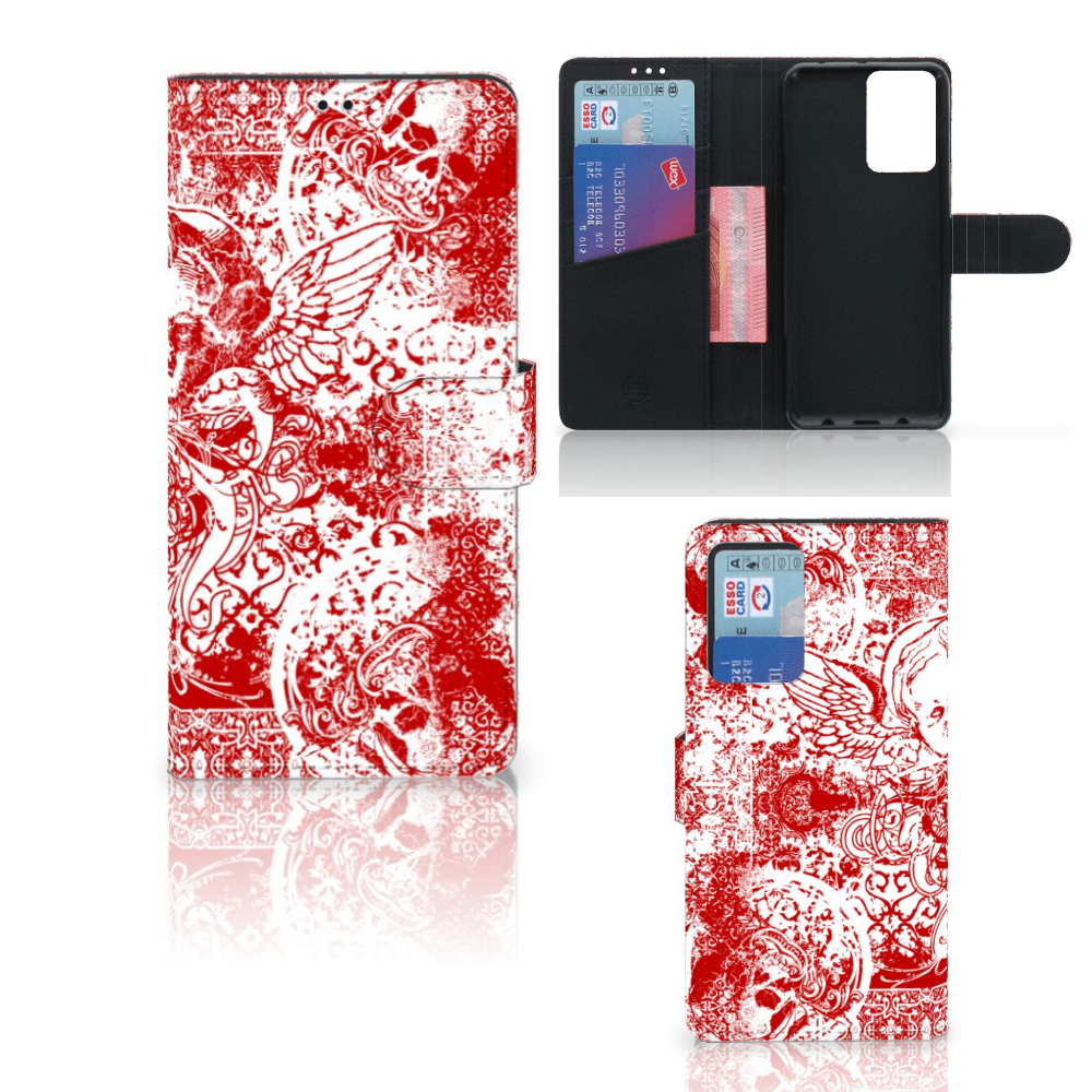 Telefoonhoesje met Naam Xiaomi Redmi Note 10 Pro Angel Skull Rood