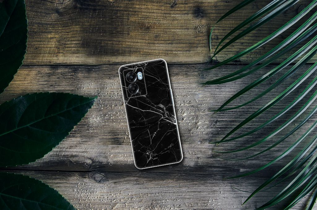 OPPO A77 | A57 5G TPU Siliconen Hoesje Marmer Zwart - Origineel Cadeau Vader B2C Telecom